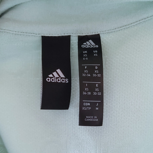 Adidas || Aeroready Jacquard Logo Half Zip Sweater, Size XS, Mint Green - Picture 3 of 6